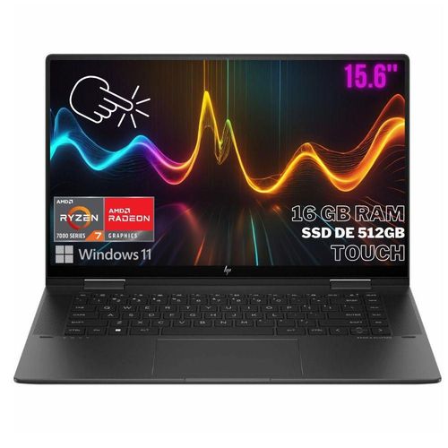 Laptop HP ENVY X360 15-FH0023DX 2 en 1 15.6" (1920 x 1080) pantalla táctil AMD Ryzen 7 7730U 2.0 GHz 512 GB SSD 16 GB WIN11, Bluetooth, Cámara web,RFB