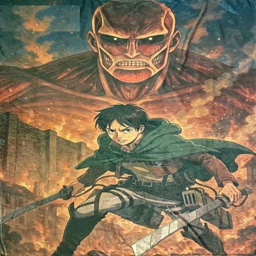 Exclusiva! Cobija Frazada Ultra Suave Attack on Titan