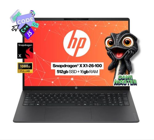 HP OmniBook 3 16 inch windows11 Laptop Snapdragon X X1-26-100 Prosessor 16GB RAM 512GB SSD, silver