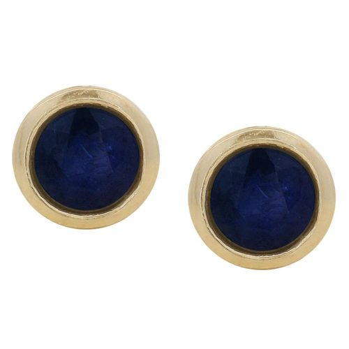 Broquel Zafiro Natural 4mm 14K Casa Horoz EK207