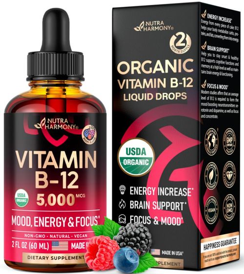 Suplemento NUTRAHARMONY de vitamina B12 en gotas sublinguales de 5000 mcg