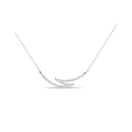 Gargantilla De Oro Blanco 46Cm 14K Con 14Pts De Diamante
