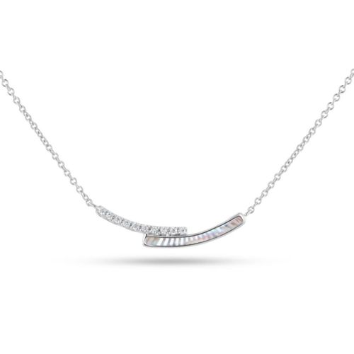 Gargantilla De Oro Blanco 14K Con 3Pts De Diamante