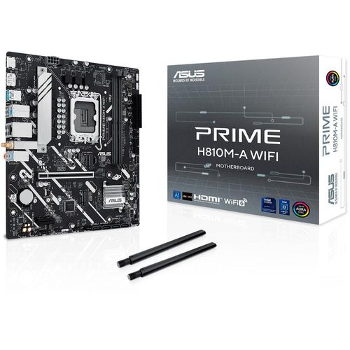 Tarjeta madre asus prime h810m-a wifi 1851 ddr5 m.2 usb-c matx