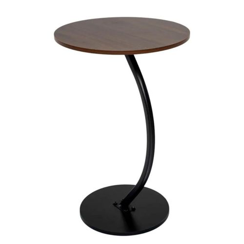 Mesa Centro Minimalista Auxiliar Circular Sala Moderna Marron Cocina Lateral Metal Mdf