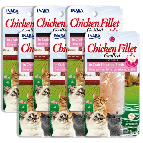 Premios para gatos INABA Filete de pollo con vitamina E paquete de 6
