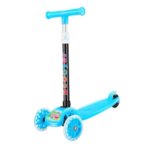 Patín Diablo Scooter Montable 3 Ruedas Luces Led Patineta Azul