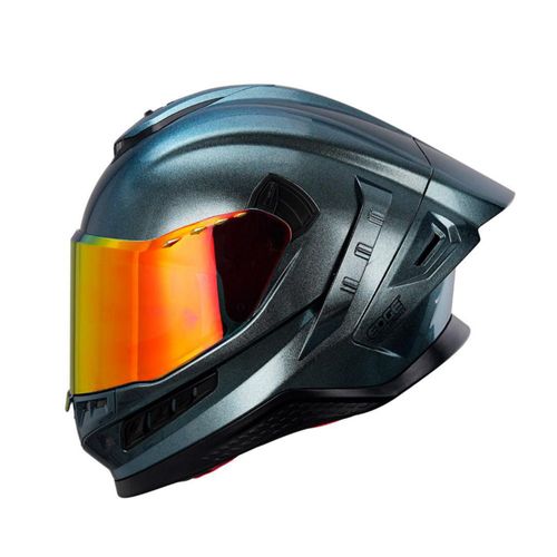 Casco Edge Integral Xpro Plata Brillante DOT/ECE Visor Rojo XL