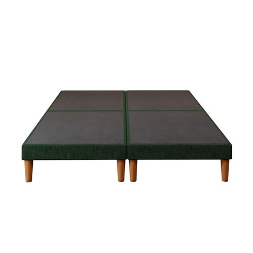 Base de Cama Indvidual Modular Tapizada Lino Verde Madera