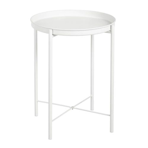 Mesa Auxiliar de Metal Blanco