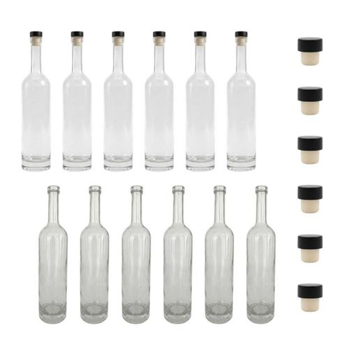 Set 12 Botellas de Vidrio Licoreras 750ml con Tapa VANLIG | Ideal para Mayoreo, Licores y Bebidas Artesanales