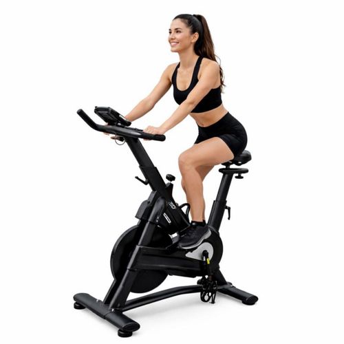 Bicicleta Fija Pro Spinning Con Bluetooth, App Y Monitor De Pulso Color Negro