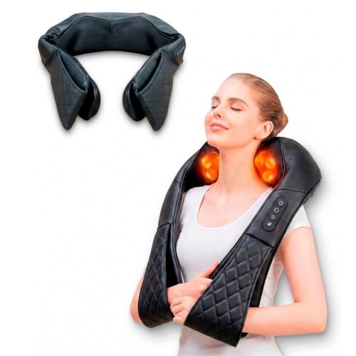 Bluelander Masajeador de Cuello,Espalda y Hombros, Función de Calentamiento por Infrarrojo, 3 Velocidades, Rotación 3D, Negro.