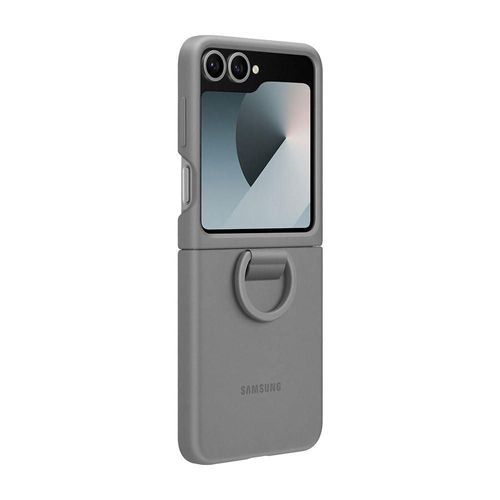 Funda de silicona con anilla para Samsung Galaxy Z Flip6 color gris