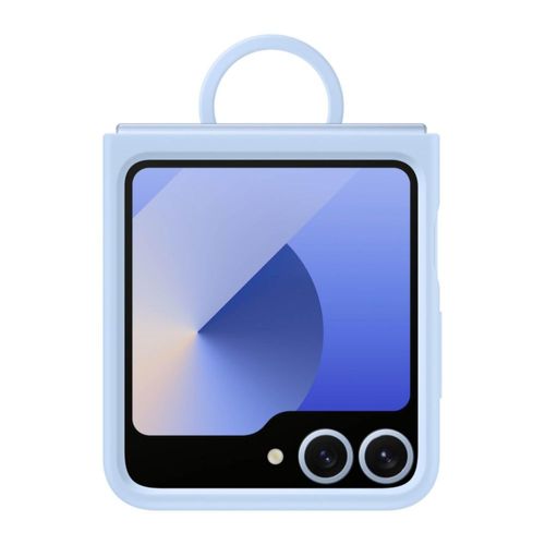Funda para teléfono Samsung Galaxy Z Flip 6 de silicona con anillo azul