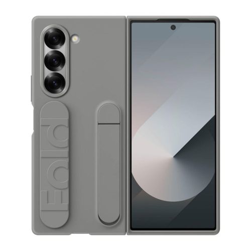 Funda de silicona para Samsung Galaxy Z Fold 6 con soporte gris