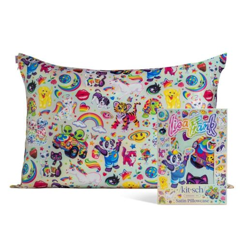 Funda de almohada de satén Kitsch Lisa Frank refrescante con cierre oculto 48 x 66 cm