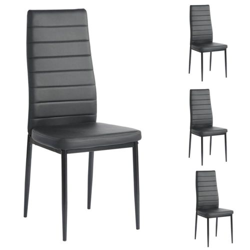 Sillas para Comedor Modernas Negro 4 Piezas