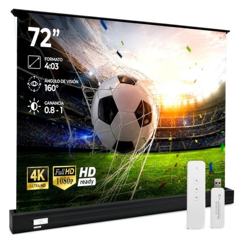Pantalla Proyector Pull Up Ultracontraste 72 o 80 Pulgadas Electrica Ideal para Cine Casa Oficina Presentaciones Imagen Nitida Resistente y Facil Usar