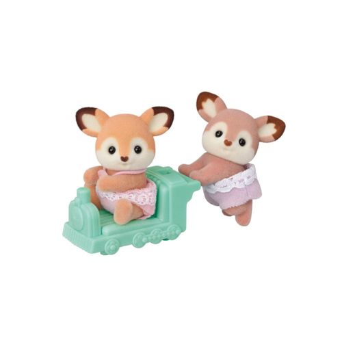 Set de gemelos ciervo de juguete Calico Critters con carrito de empuje