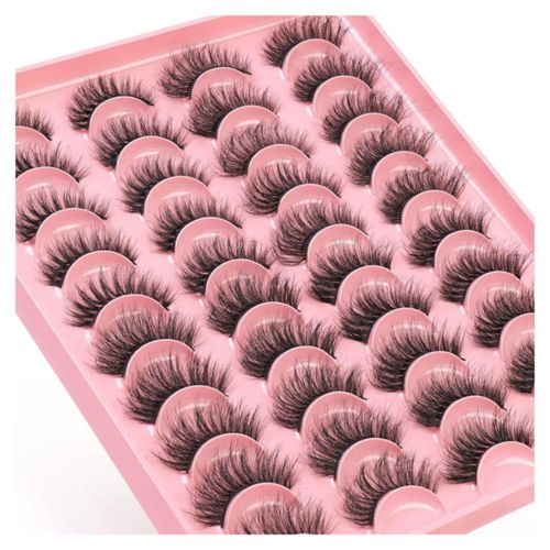 20 Pares De Pestañas Postizas 3d Mixtas Suaves Negro