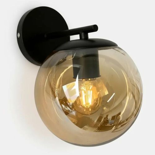 Lámpara Arbotante Led Cityluz Globo Negro Dorado E27