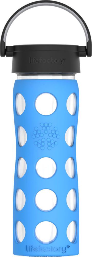 Botella de hidratación Lifefactory 470 ml azul con tapa clásica