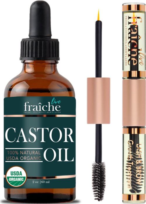 Aceite de ricino Live Fraiche Organic 60 ml con tubo de rímel lleno