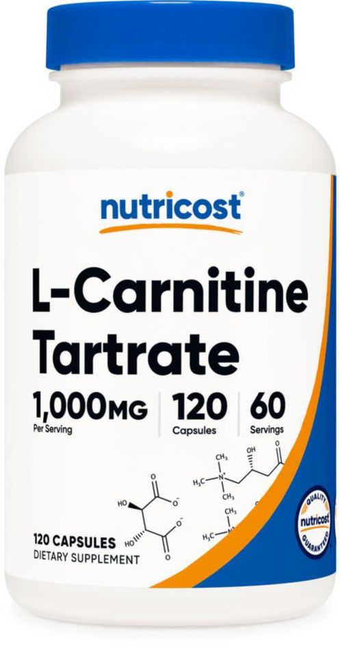 Suplemento Nutricost de tartrato de L-carnitina 1000 mg 120 cápsulas