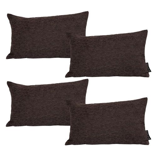Cojin Decorativo Rectangular Set de 4 Dicasa Delta Café CDZ