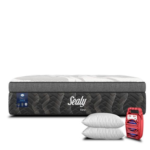 Colchon Kign Size Sealy Cushion Fort Foam + 2 Almohadas + Bocina