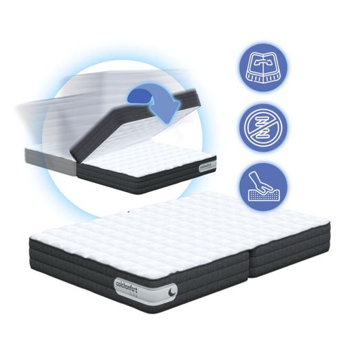 Colchón Colchonfort Click Blanco con Gris Queen Size Ortopédico Plegable con Foam High Resilience
