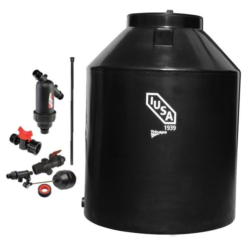 Tinaco Tricapa IUSA, 1100 L., Negro con Accesorios