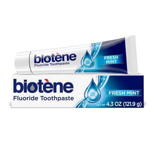 Pasta de dientes con fluoruro de bioténico para boca seca 125 ml de menta fresca