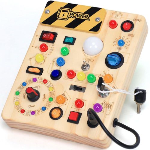 Busy board Montessori HarVow con luces LED 17 x 13 cm