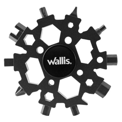 Multiherramienta universal portátil, Wallis de 22 usos, acero inoxidable negro