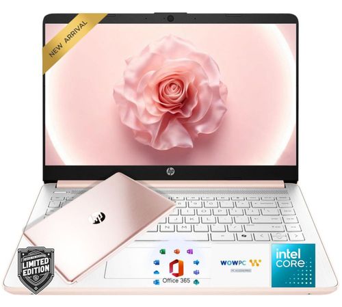 Laptop HP 14" Rose Gold Intel 8 GB de RAM 192 GB SSD con Windows 11