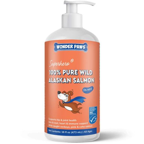 Aceite de salmón para perros WONDER PAWS 473 ml Omega-3 de Alaska salvaje
