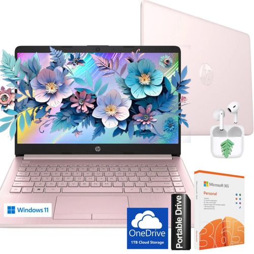 Laptop HP Ultraligera de 14" Intel de 4 núcleos 16 GB SSD de 64 GB rosa