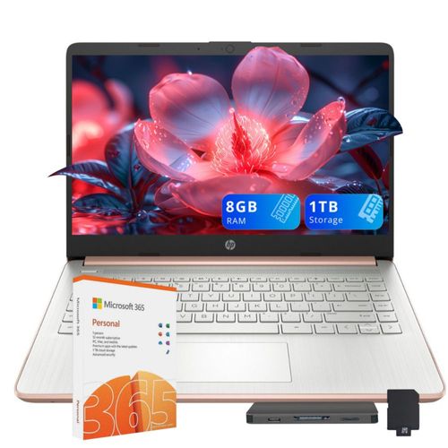 Laptop HP Stream 14" Intel Celeron 8 GB 1 TB Win11 Dorado