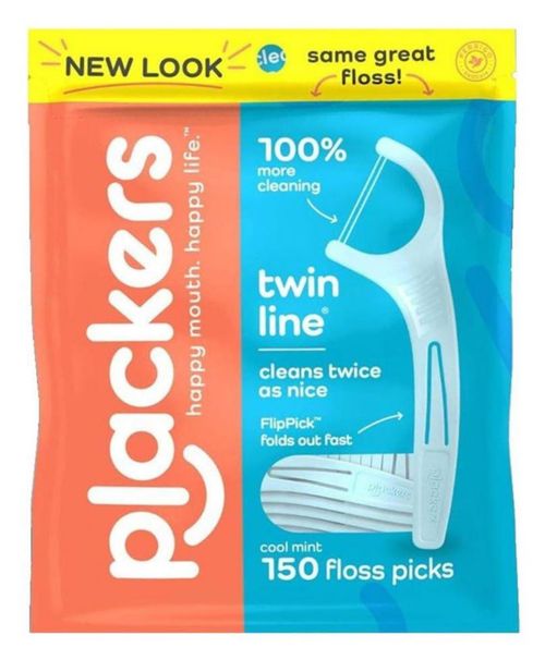 Plackers Twin-Line Hilo Dental de Doble Acción 150 Unidades