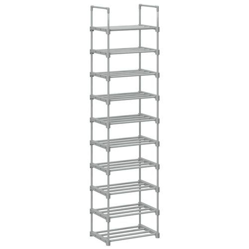 Zapatero SONGMICS de 10 Niveles Metálico, Ajustable y Ahorra Espacio, para 20 Pares, Estante Organizador de Zapatos, Gris