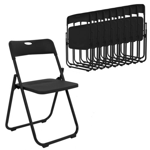Set De 10 Sillas Plegables Onof VIVIANAX10 Color Negro