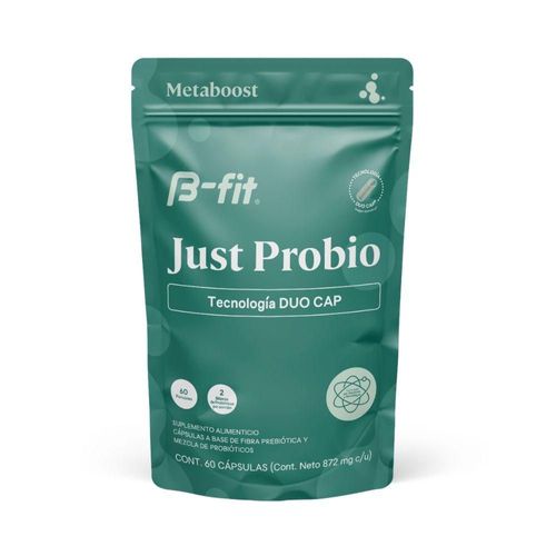B-fit | Just Probio Sin Sabor - 2 Billones De Probióticos Por Cápsula - 60 Cápsulas | Tecnología Duocap - Producto Natural Y Seguro