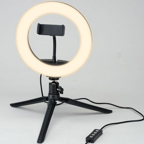 Trípode GPX TPDL801B con aro de luz LED de 20 cm