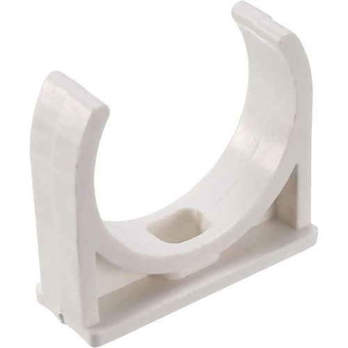 Abrazadera para tubería en U de PVC de 50 mm 10 piezas blanca
