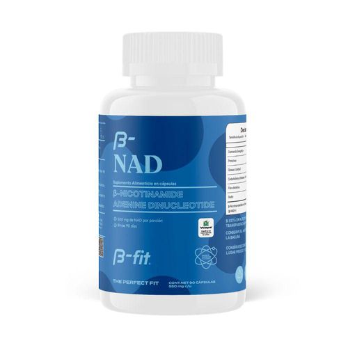 B-fit Nad 90 Cápsulas - Nicotinamida Adenina Dinucleótido 45 Porciones - Suplemento Vegano Anti Aging - Energía Celular Y Envejecimiento Saludable