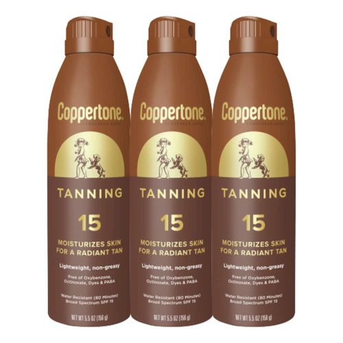 Spray protector solar Coppertone Bronning SPF 15 163 ml (paquete de 3)