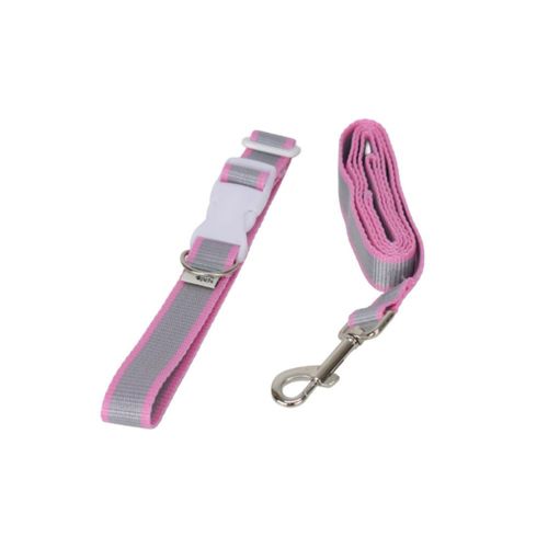 Juego De Correa Con Collar Ajustable Y Diseño Resistente Rosa Extragrande