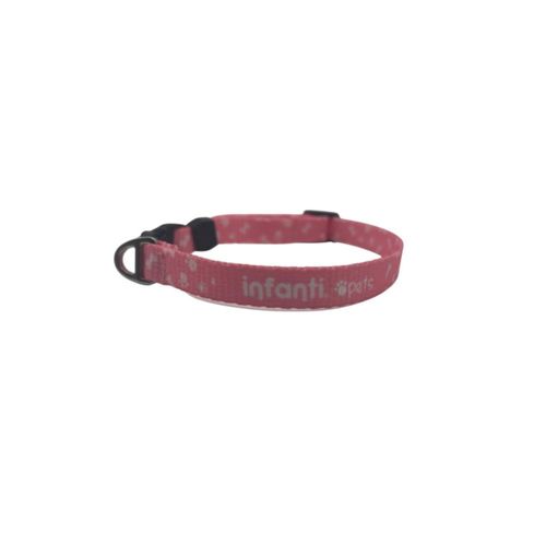Collar Para Mascotas Metal Mediano Ligero Ajustable Rosa L